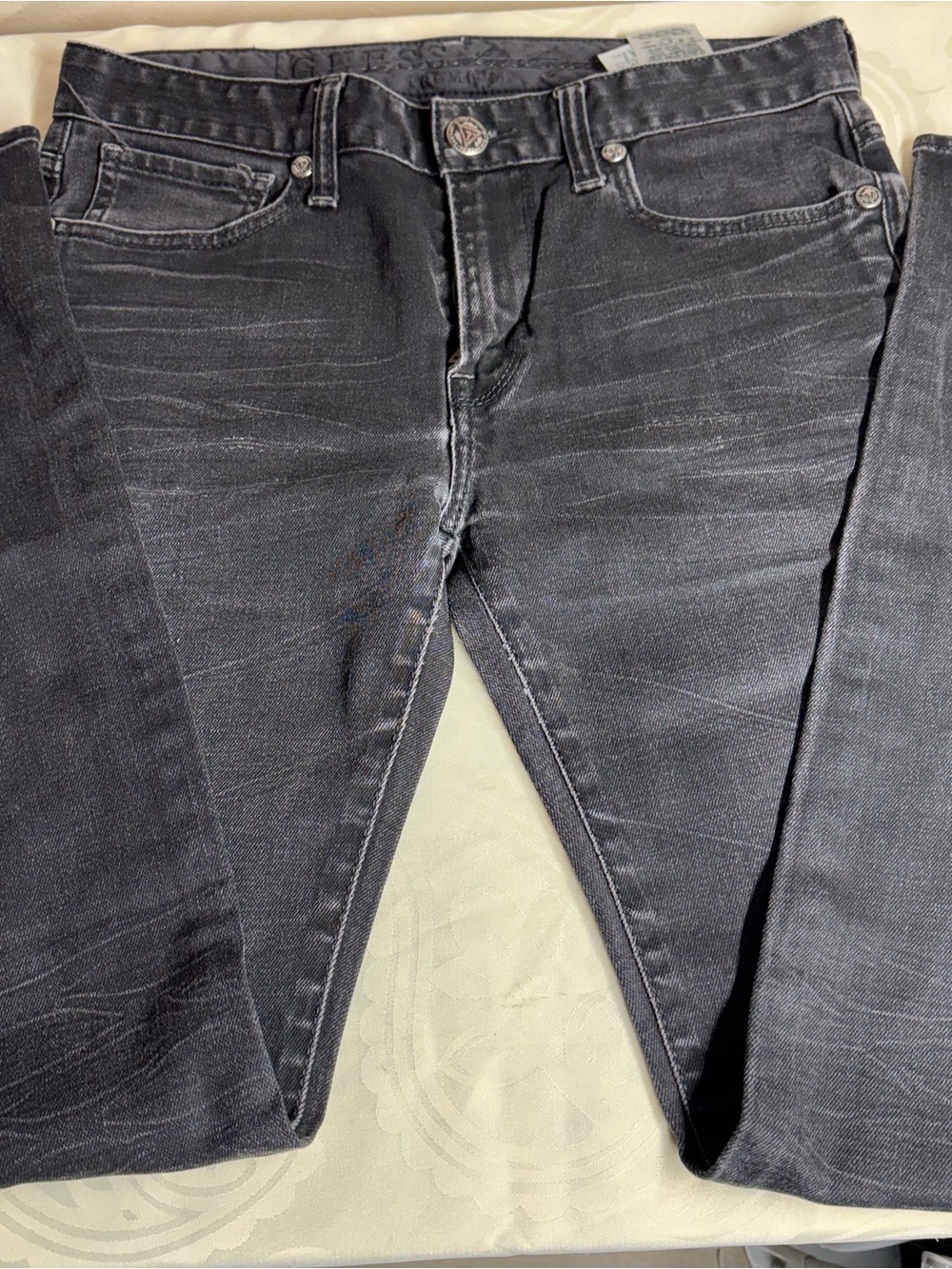 Guess Men's Faded Black Slim Straight Lincoln Jeans